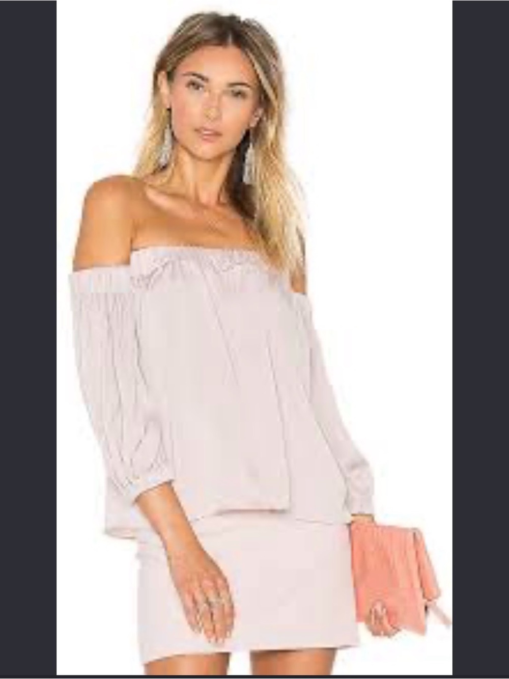 Like New! MILLY Silk Off The Shoulder Blouse in Petal Size P